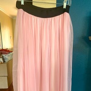 Tea length pink tutu skirt